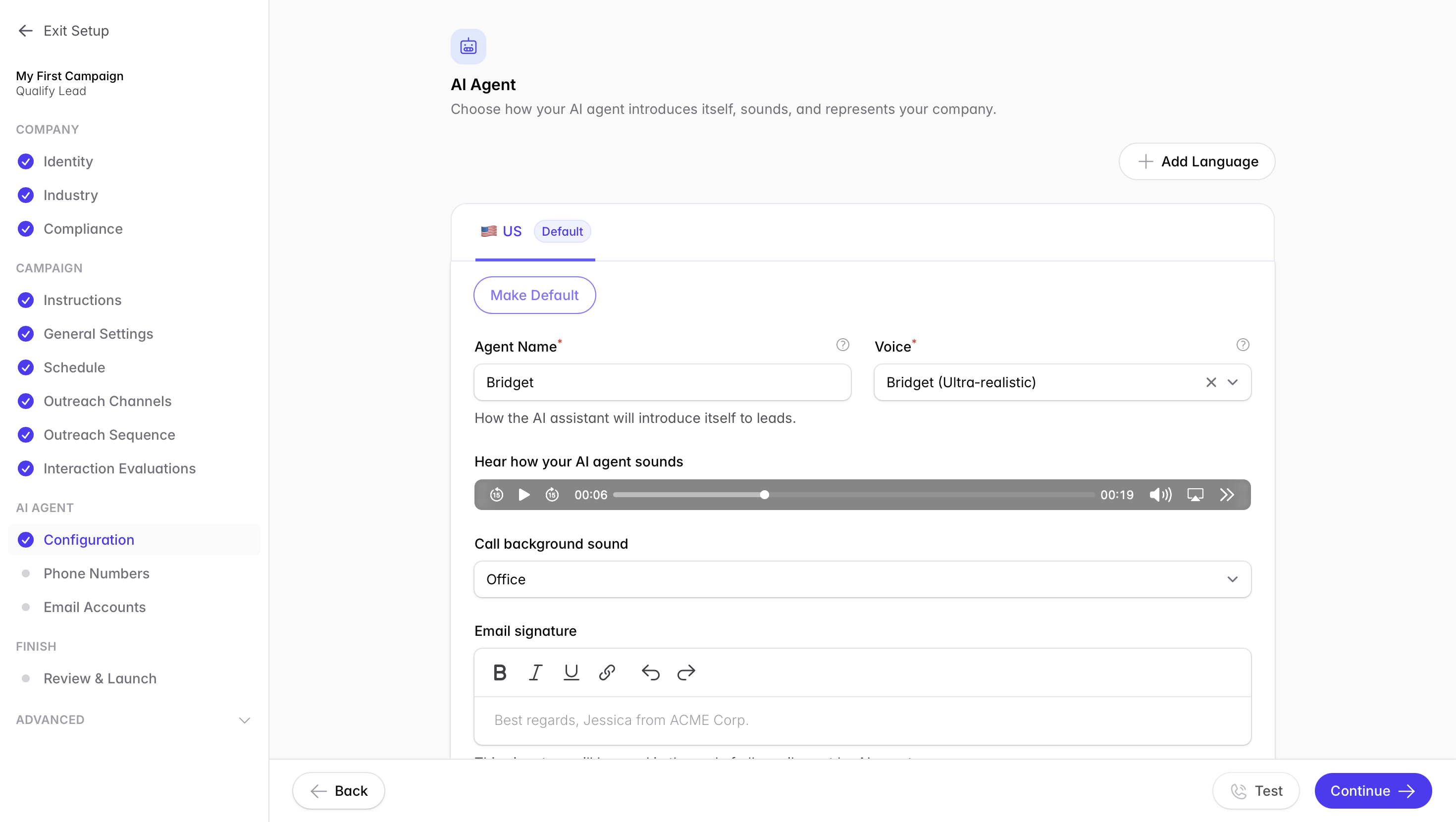 Outcraft AI Voice Agent