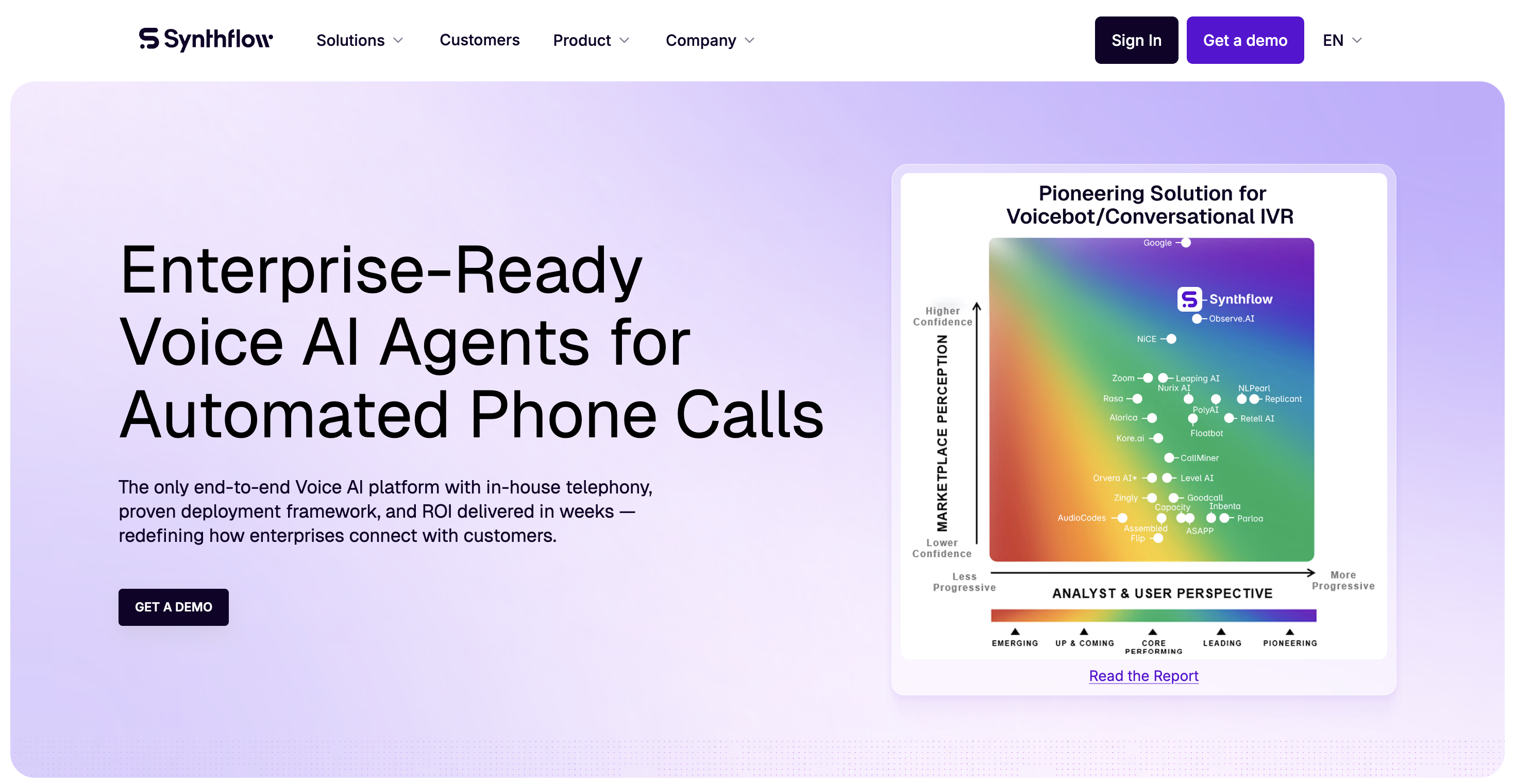Synthflow AI Homepage