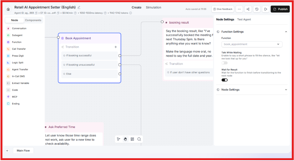 Retell AI appointment setter