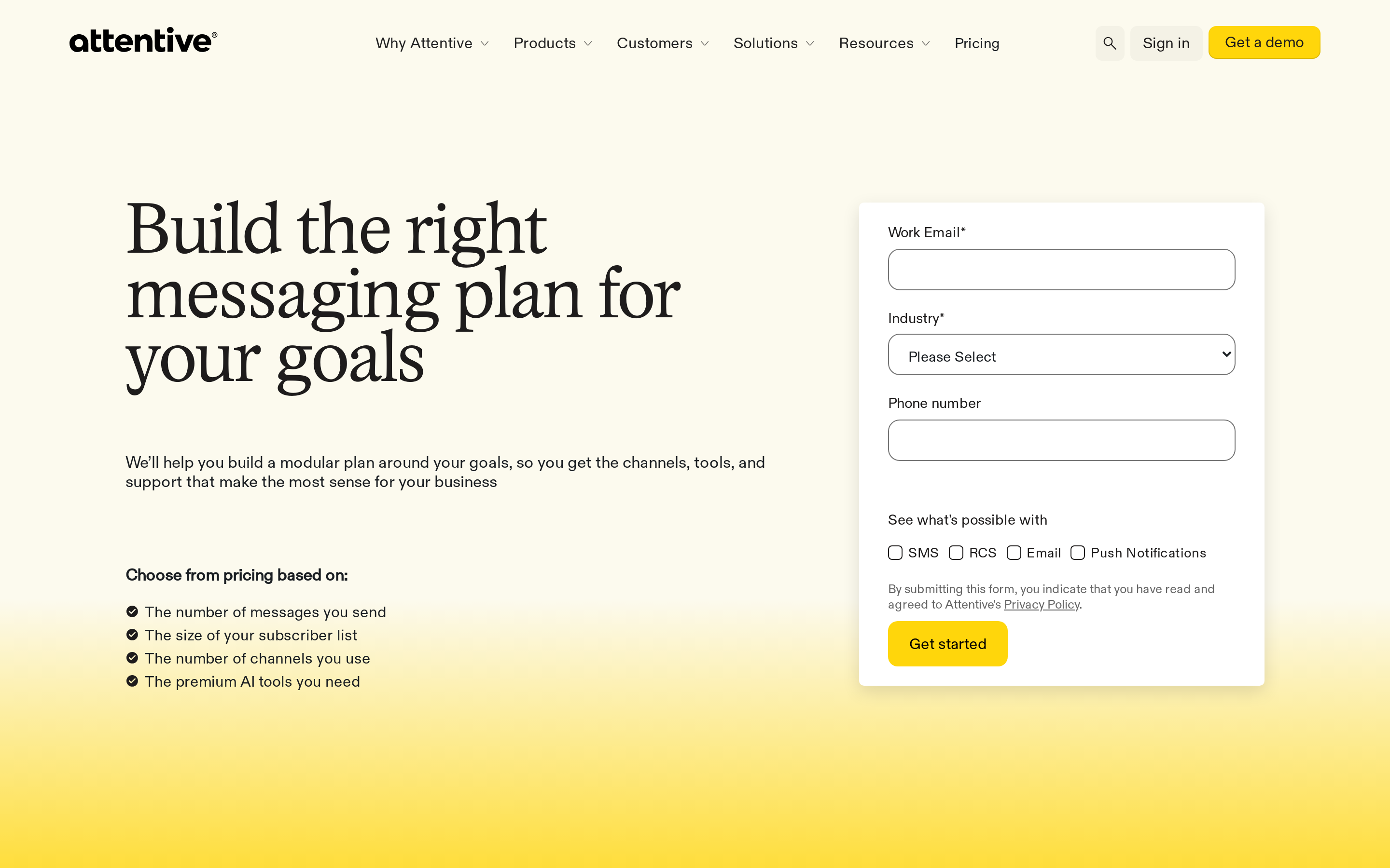 Attentive usage-based pricing for SMS-first retention
