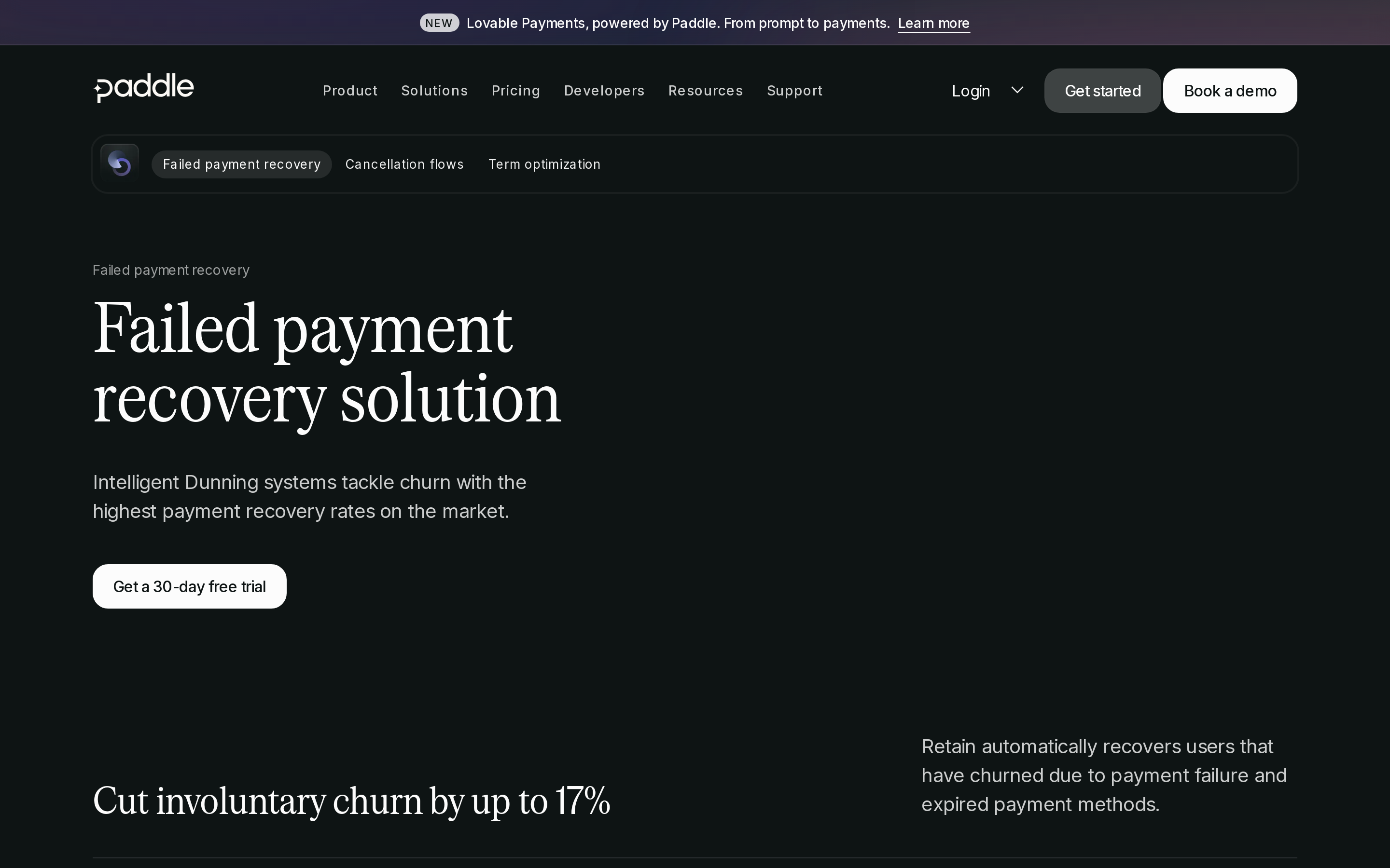 Paddle Retain failed payment recovery workflow
