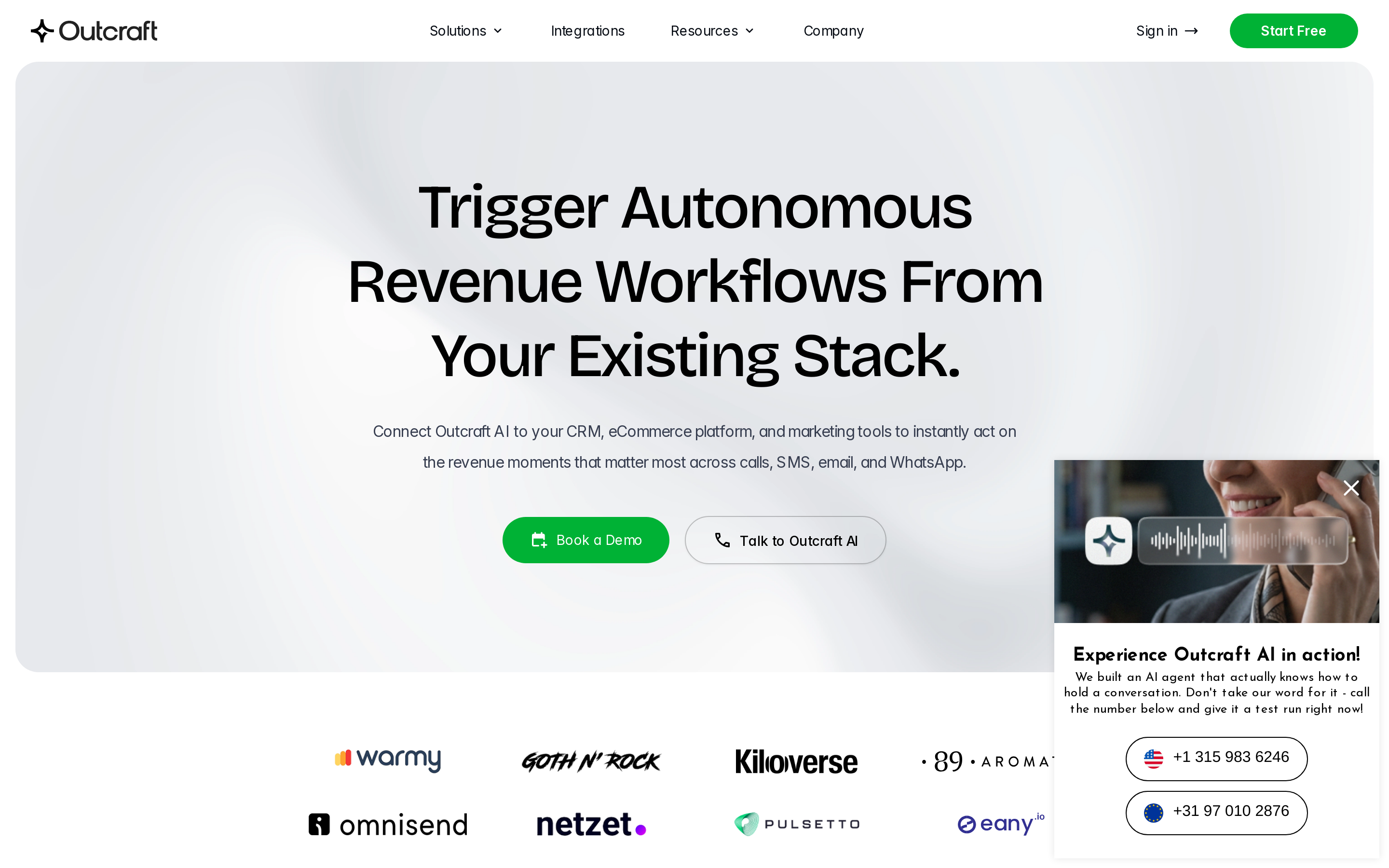 Outcraft AI integrations page