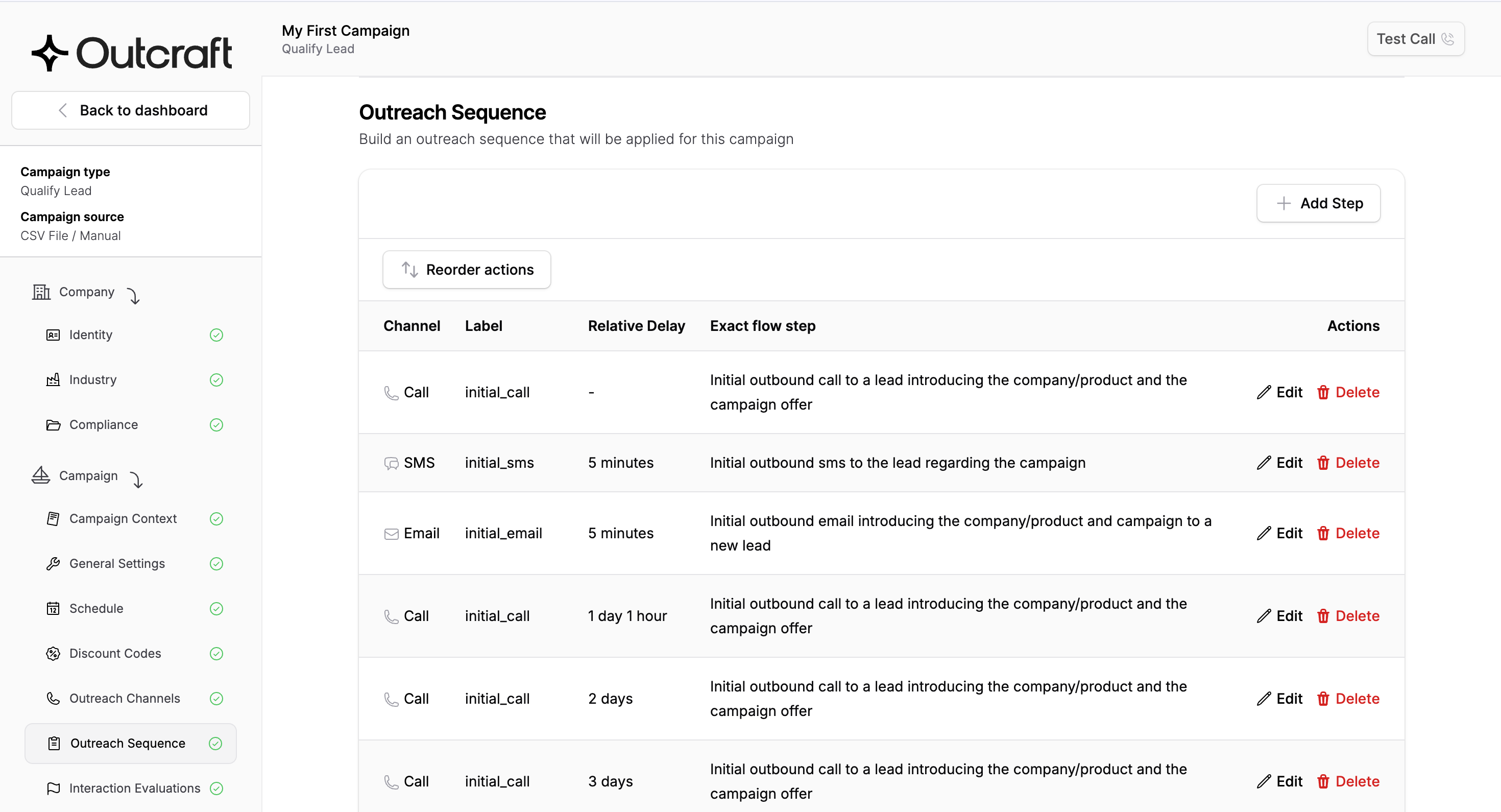 Setting up Inbound outreach sequence in Outcraft AI