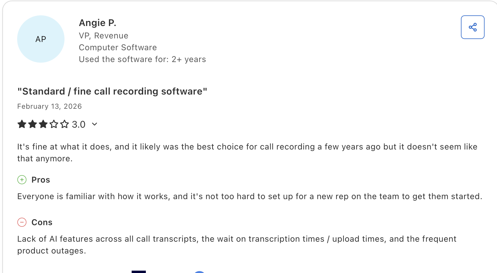 Gong review on Capterra