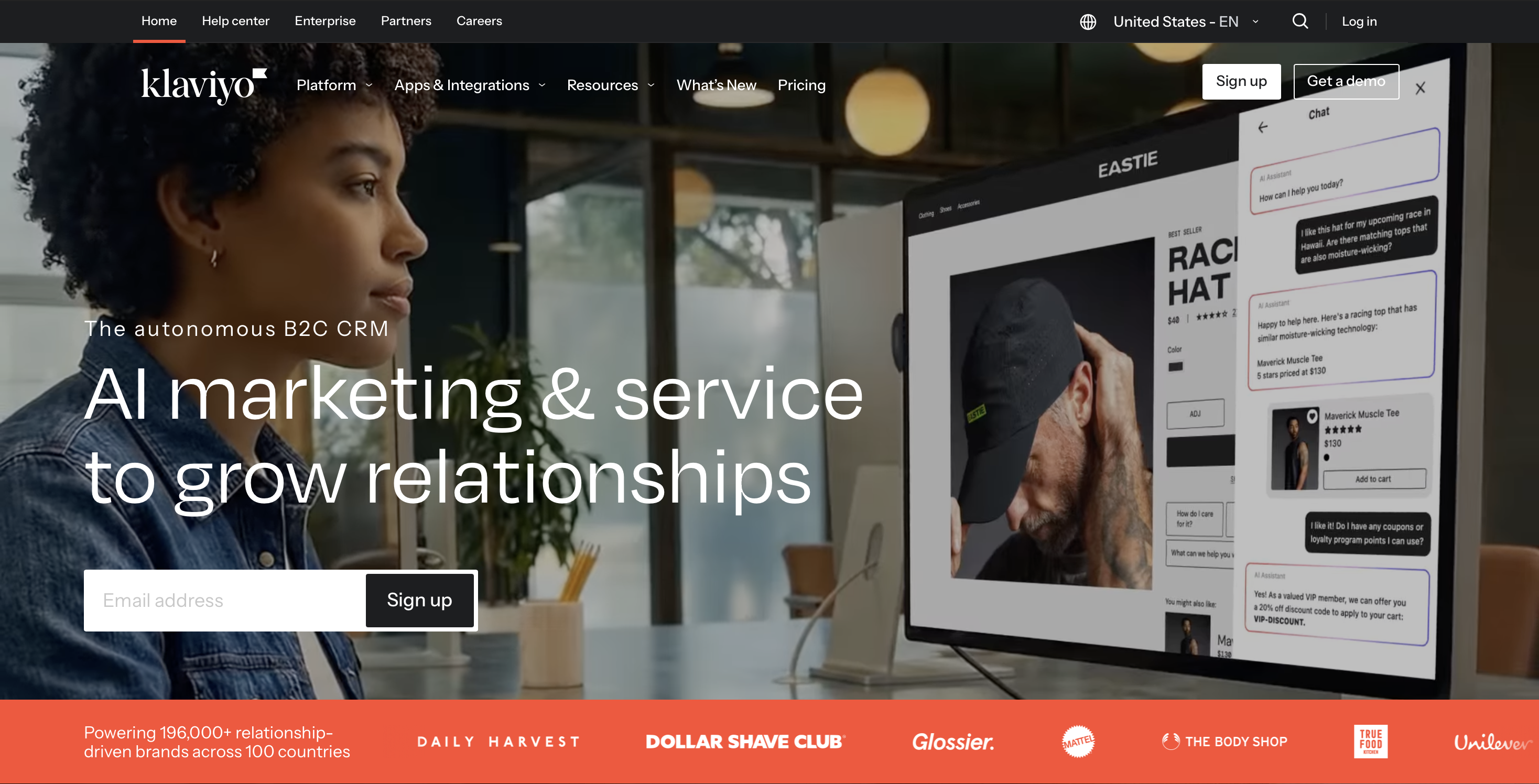 Klaviyo homepage
