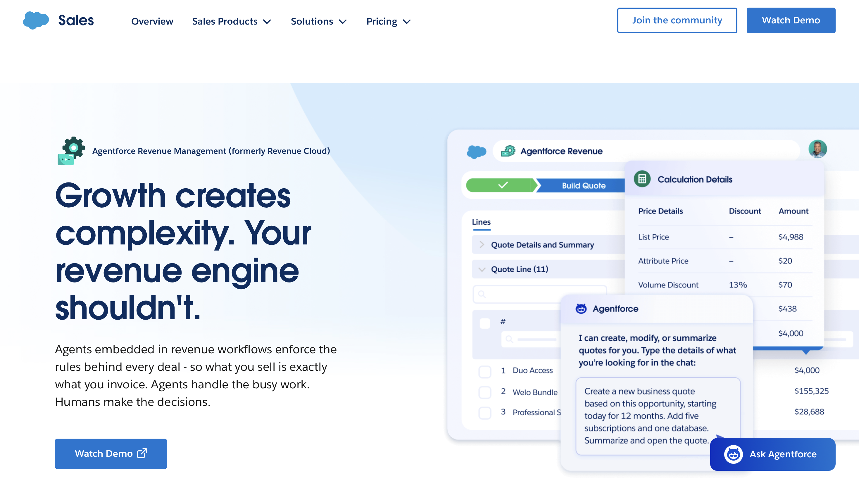 Salesforge Agentforce Revenue Management Homepage