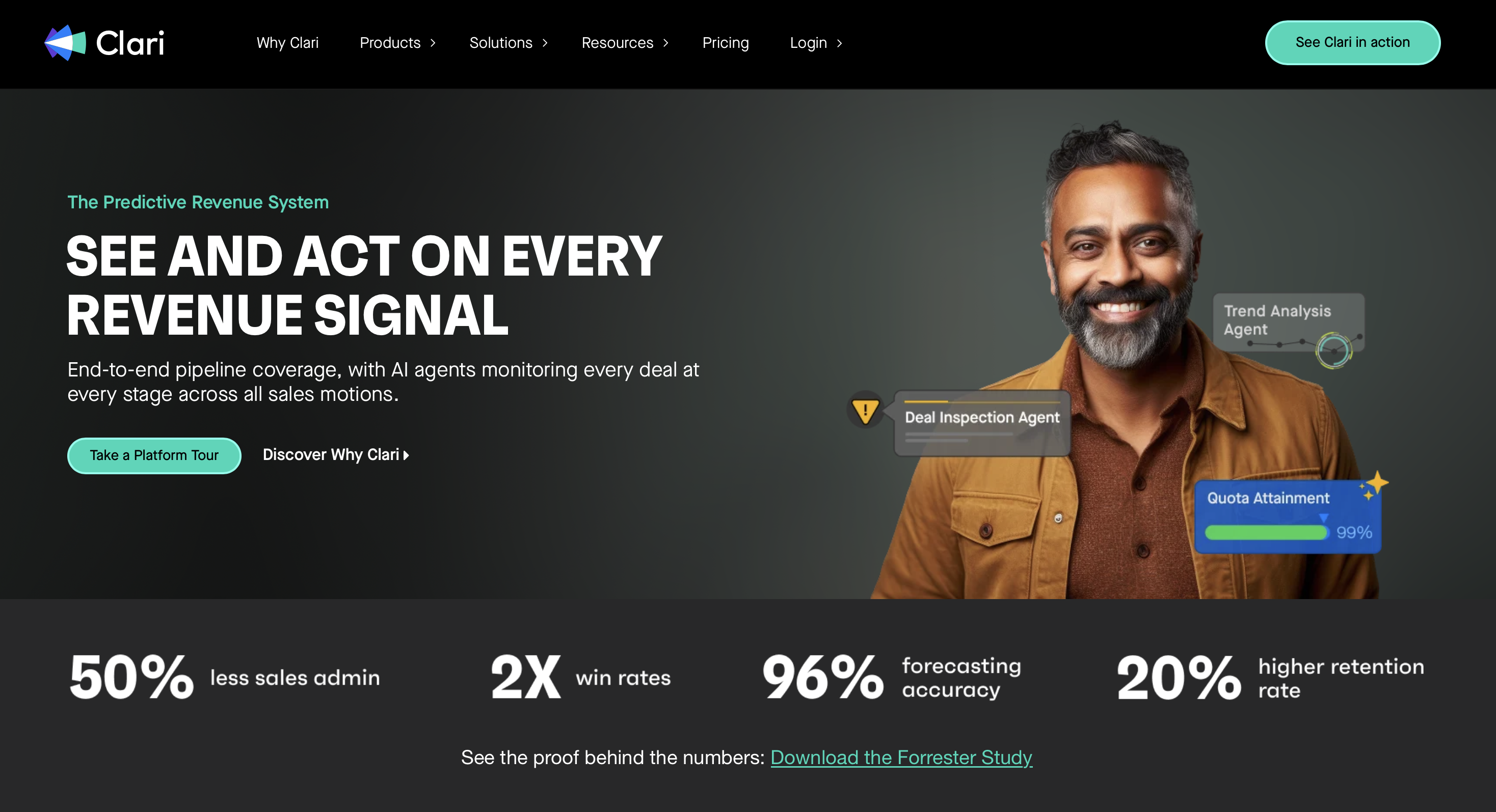Clari Revenue Automation Homepage
