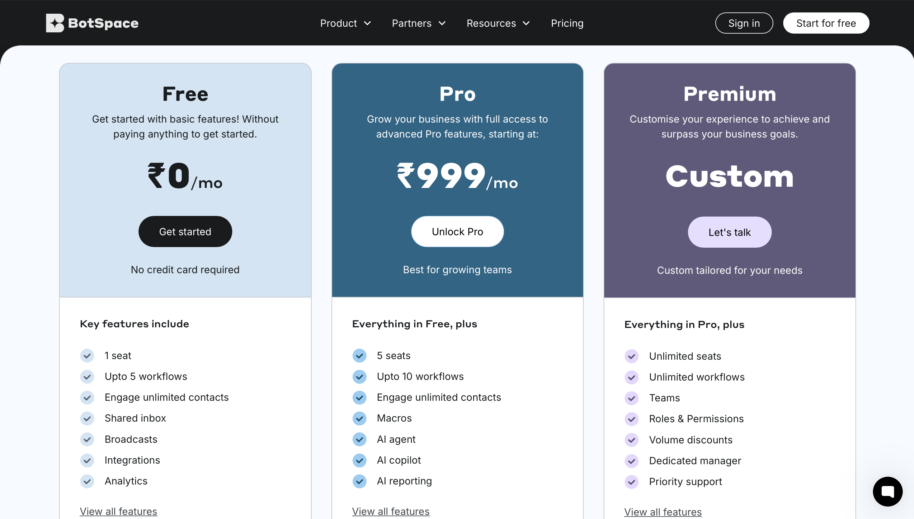 BotSpace Pricing