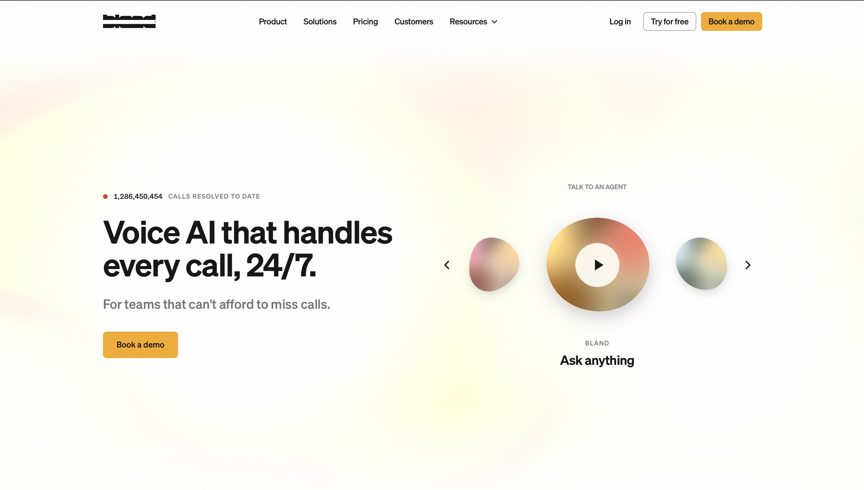 Bland AI Homepage
