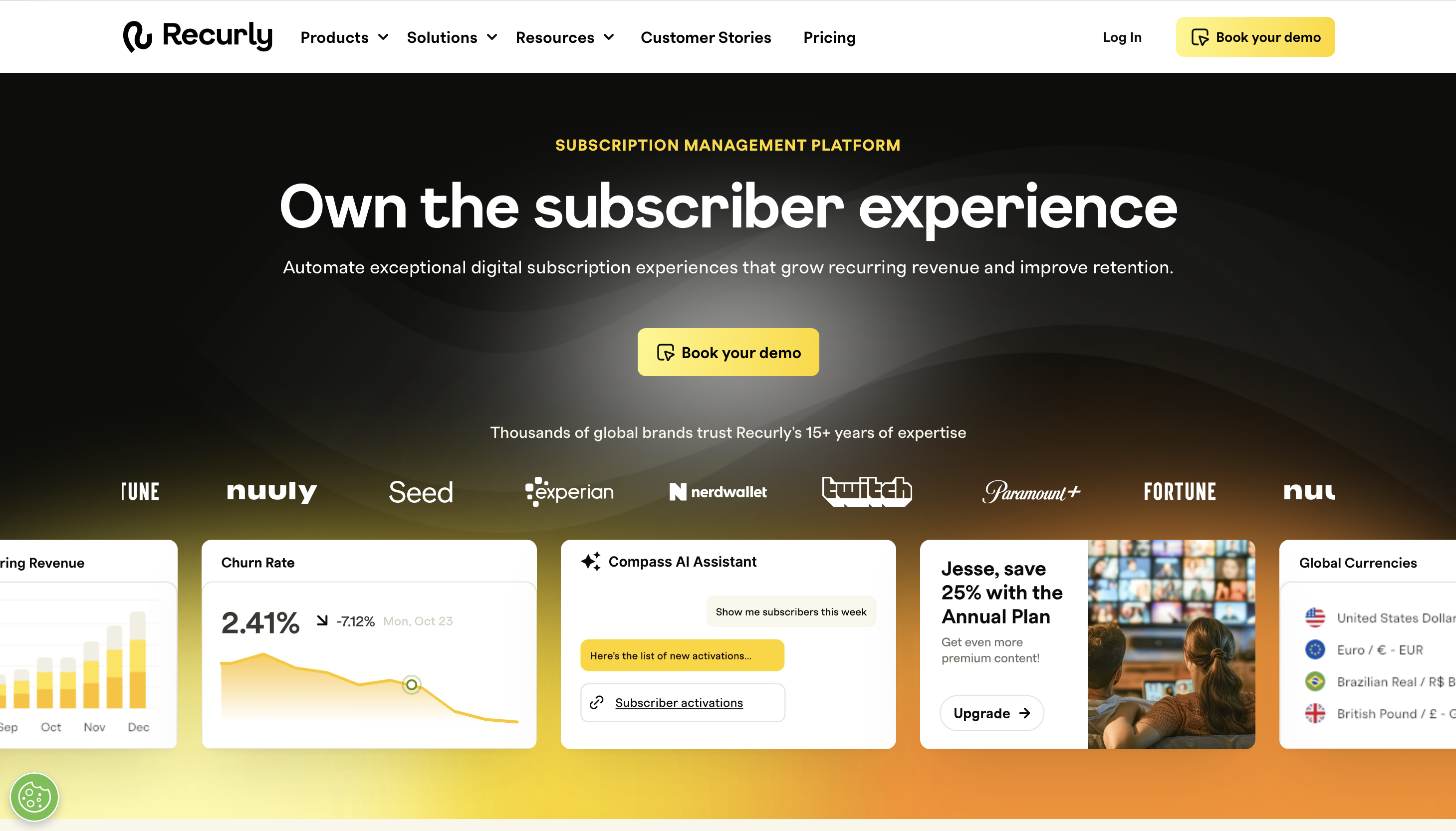 Recurly Homepage