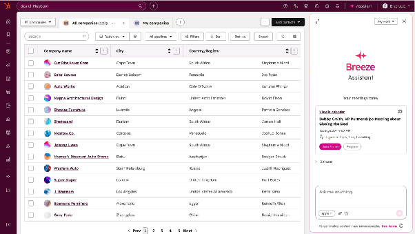 HubSpot Breeze screenshot